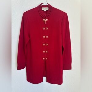 St. John Collection Santana Knit Long Line Full Zip Blazer Jacket Women’s Size 8